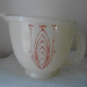 VTG Tupperware White Mix N Store 8 Cup 2 Quart Handled Batter Bowl #500-1 w/Lid